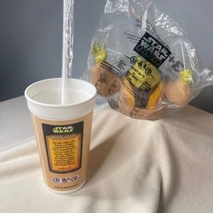 Boss Nass cup topper NWT, cup and straw included. Star Wars Vintage 1999
